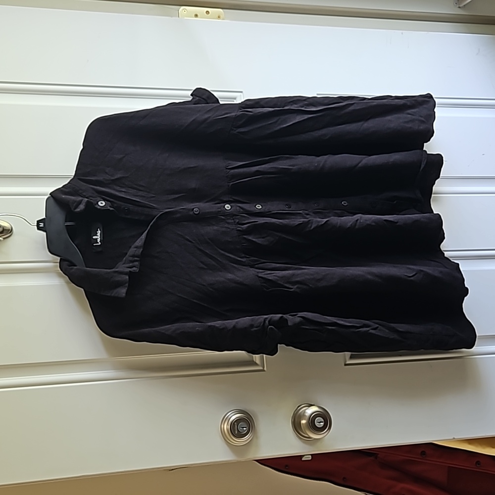 Black empire waist top